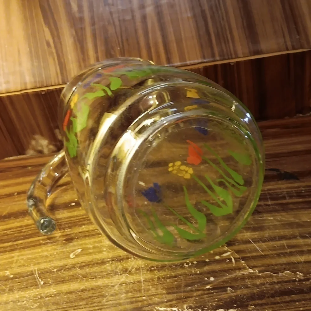 Vintage Arc France MCM tulip glass pitcher